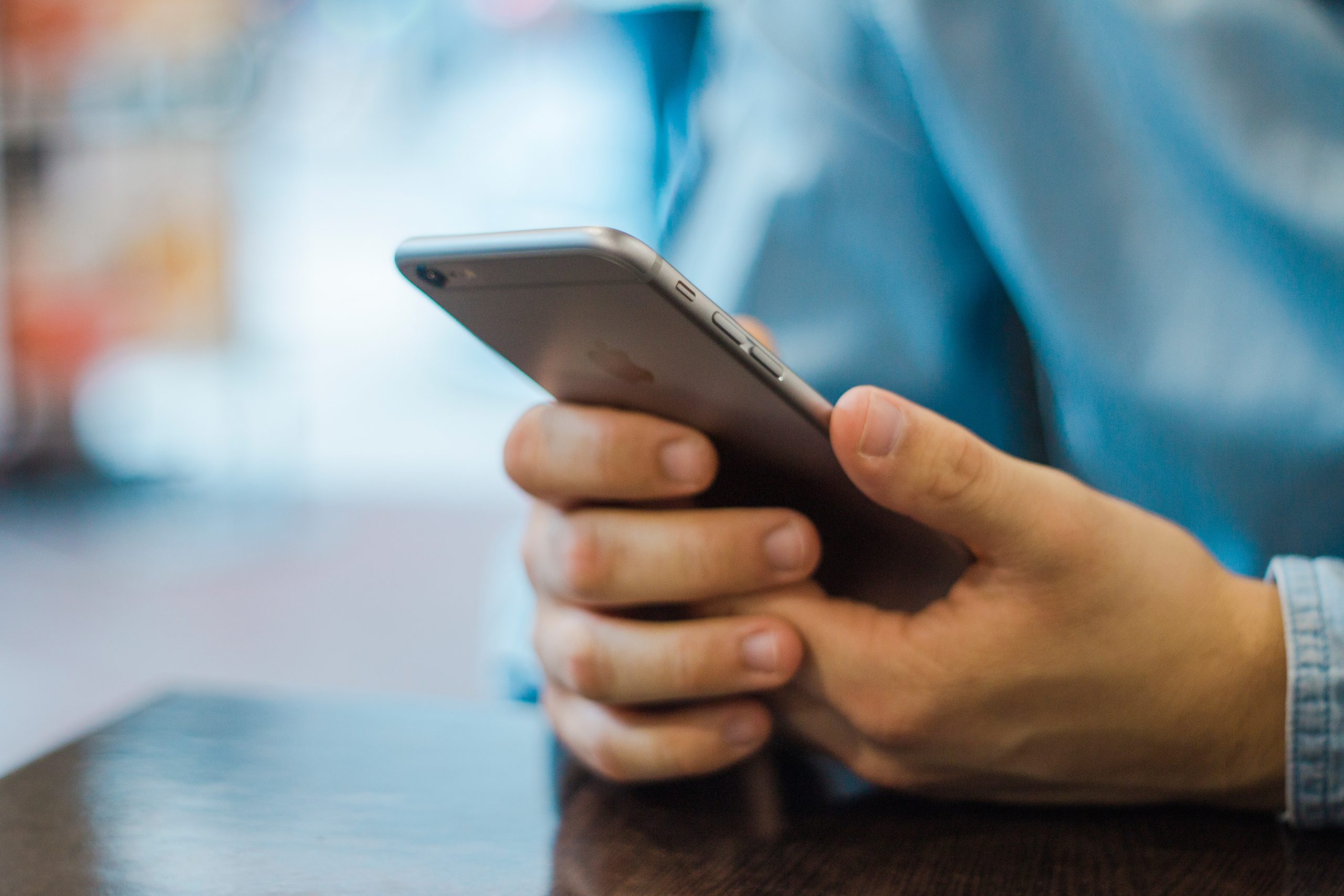 Person using a mobile phone